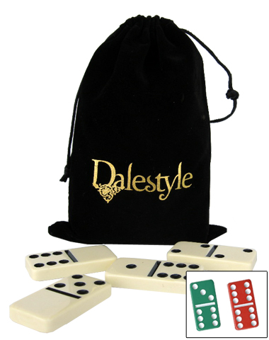Dominoes Set in Custom Drawstring Bags